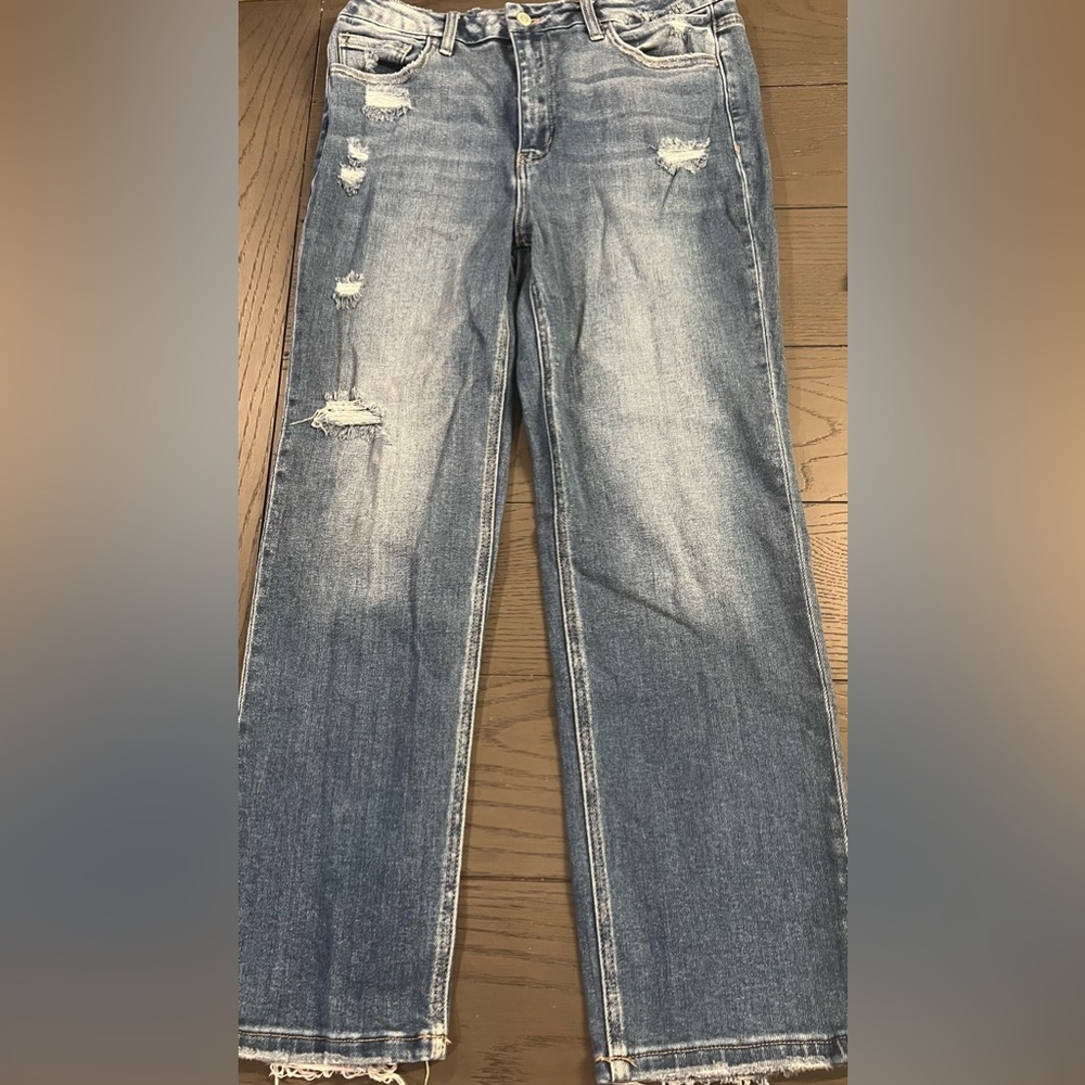 Flying Monkey Women’s Straight Leg Relaxed Fit Light Washed Jeans Size 31 GUC